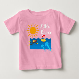 Little Diver with Jelly Fish - Baby Fine Jersey T-