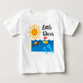 Little Diver with Jelly Fish - Baby Fine Jersey T- (Voorkant)