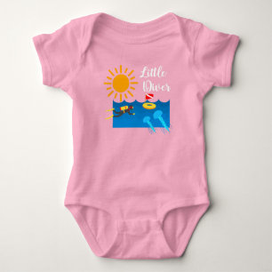 Little Diver with Jelly Fish - Baby Jersey Bodysui Romper