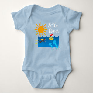 Little Diver with Jelly Fish - Baby Jersey Bodysui Romper