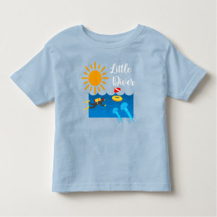 Little Diver with Jelly Fish - Toddler Fine Jersey Kinder Shirts