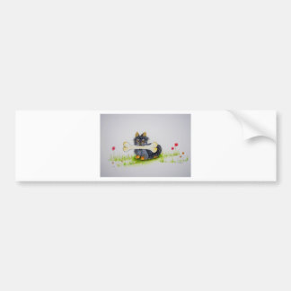 Little Dog Big Bone (Yorkshire doodsbang) Bumpersticker