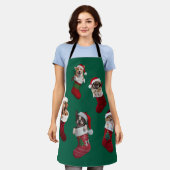 Little Dog Christmas Apron Schort (Gedragen)