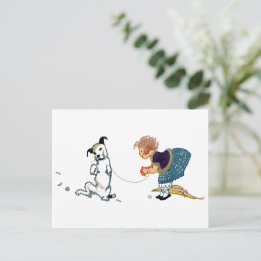 Little Dog Dancing Jig for Girl Briefkaart (Staand voorkant)