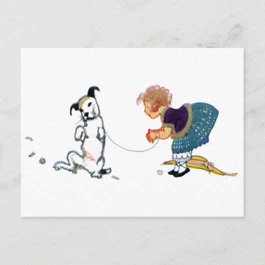 Little Dog Dancing Jig for Girl Briefkaart (Voorkant)