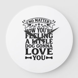 Little Dog Love You Vintage Typography Design_1 Grote Klok