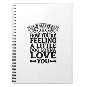 Little Dog Love You Vintage Typography Design_1 Notitieboek