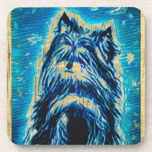 Little Doggy in blue Bier Onderzetter