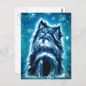 Little Doggy in blue Briefkaart (Voorkant / Achterkant)