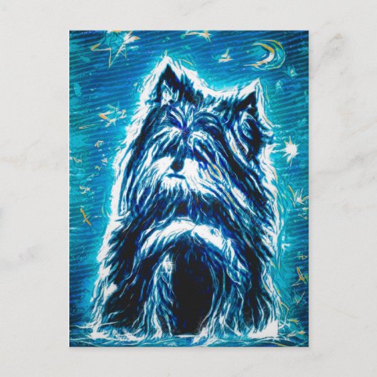 Little Doggy in blue Briefkaart (Voorkant)