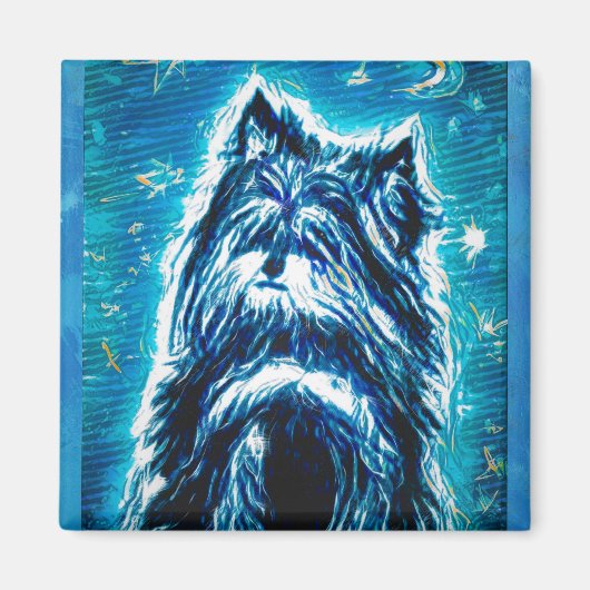 Little Doggy in blue Magneet (Voorkant)