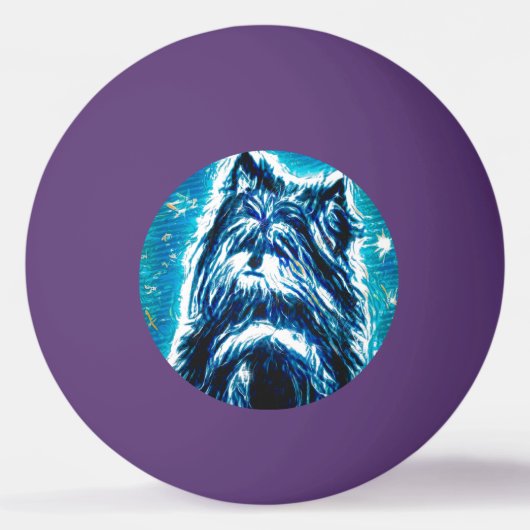 Little Doggy in blue Pingpongbal (Voorkant)