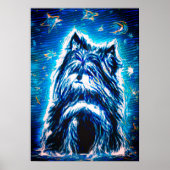 Little Doggy in blue Poster (Voorkant)