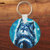 Little Doggy in blue Sleutelhanger (Voorkant)