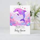 Little Dolphin Baby shower Bedankkaart (Staand voorkant)