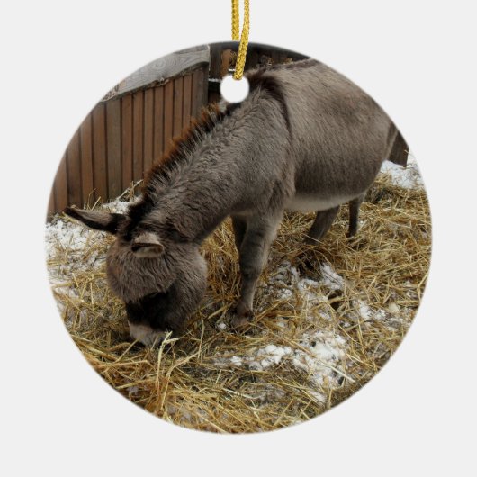 Little Donkey Christmas Keramisch Ornament (Voorkant)