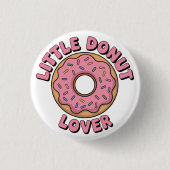 Little Donut Lover | Kinder Rugtas Ronde Button 3,2 Cm (Voorkant)