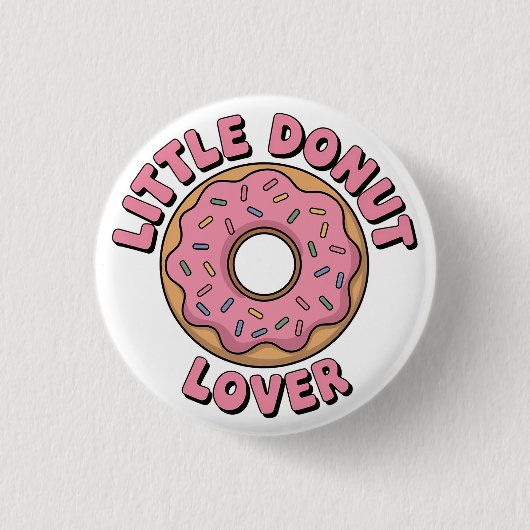 Little Donut Lover | Kinder Rugtas Ronde Button 3,2 Cm (Voorkant)