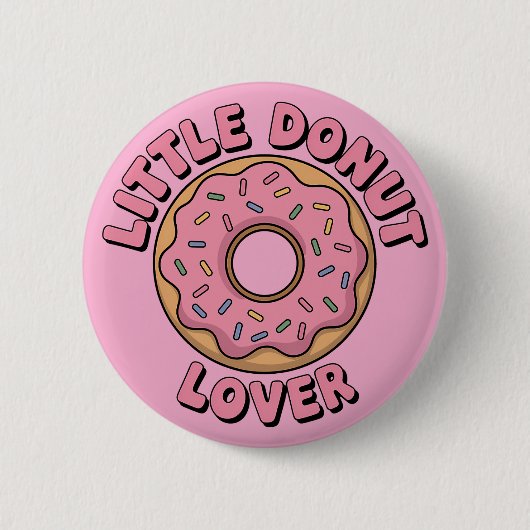 Little Donut Lover | Kinder Rugtas Ronde Button 5,7 Cm (Voorkant)