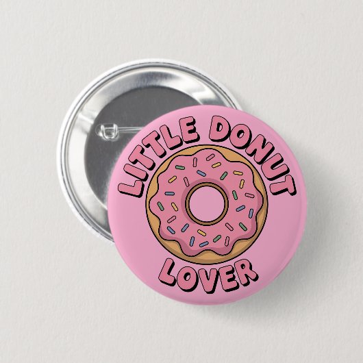 Little Donut Lover | Kinder Rugtas Ronde Button 5,7 Cm (Voorkant /achterkant)