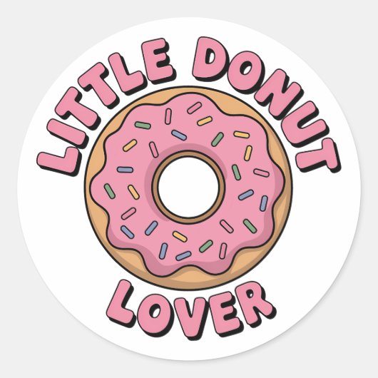 Little Donut Lover | Kinder Rugtas Ronde Sticker (Voorkant)