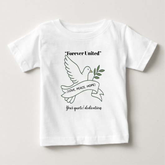Little Dove of Love – gepersonaliseerd Baby T-shir (Voorkant)