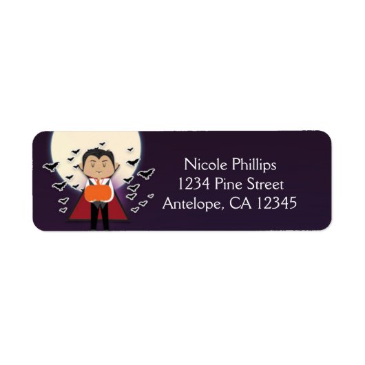 Little Dracula Halloween-feestadreslabels Etiket (Voorkant)