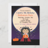 Little Dracula Halloween verjaardagsfeestje uitnod Kaart (Voorkant)
