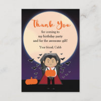 Little Dracula Vampier Halloween Bedankkaart