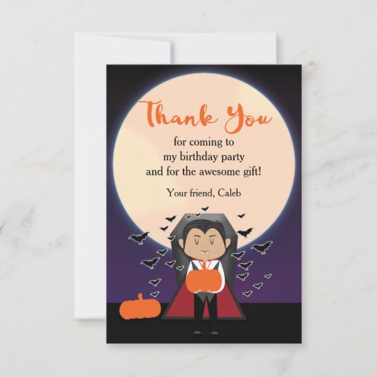 Little Dracula Vampier Halloween Bedankkaart (Voorkant)