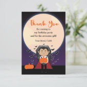 Little Dracula Vampier Halloween Bedankkaart (Staand voorkant)