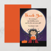Little Dracula Vampier Halloween Bedankkaart (Voorkant / Achterkant)