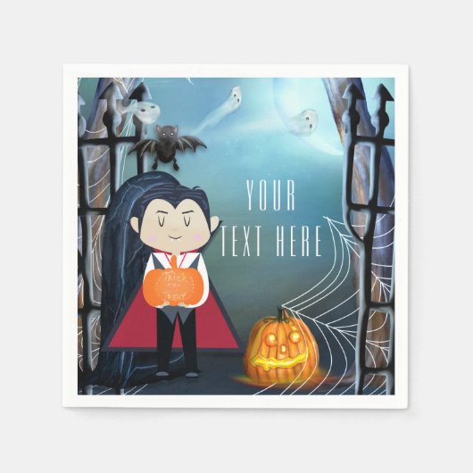 Little Dracula Vampire Halloween Birthday Party Servet (Voorkant)