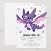 Little Dragon 1e verjaardag Kaart (Voorkant / Achterkant)