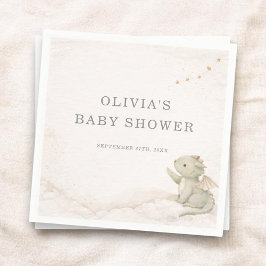 Little Dragon Almost Here Baby Shower Party Servet
