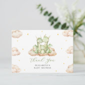 Little Dragon Baby shower Bedankkaart (Staand voorkant)