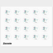 Little Dragon Baby shower Bedankt Ronde Sticker (Vel)