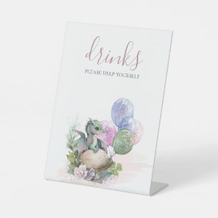 Little Dragon Baby shower Drinken Sign Reclamebord Met Voetstuk