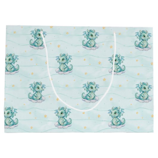 Little Dragon Baby shower Groot Cadeauzakje (Achterkant)