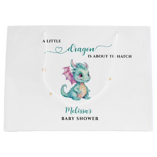 Little Dragon Baby shower Groot Cadeauzakje (Voorkant)