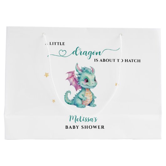 Little Dragon Baby shower Groot Cadeauzakje (Achterkant)