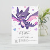 Little Dragon Baby shower Kaart (Staand voorkant)