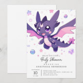 Little Dragon Baby shower Kaart (Voorkant / Achterkant)