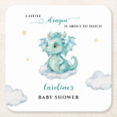 Little Dragon Baby shower Kartonnen Onderzetters (Voorkant)