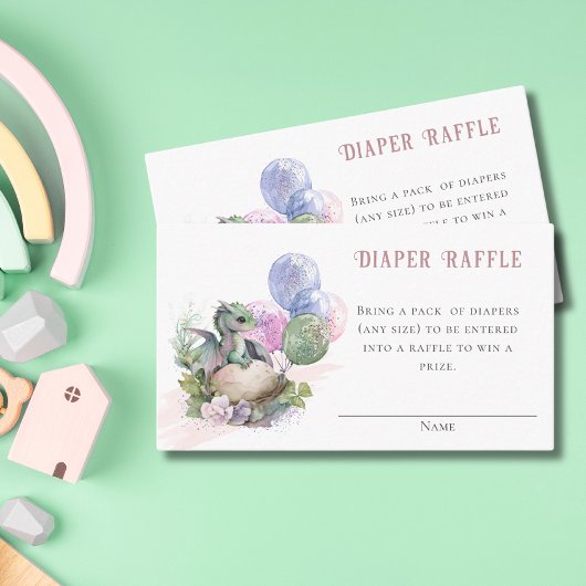 Little Dragon Baby shower Luier Raffle Informatiekaartje