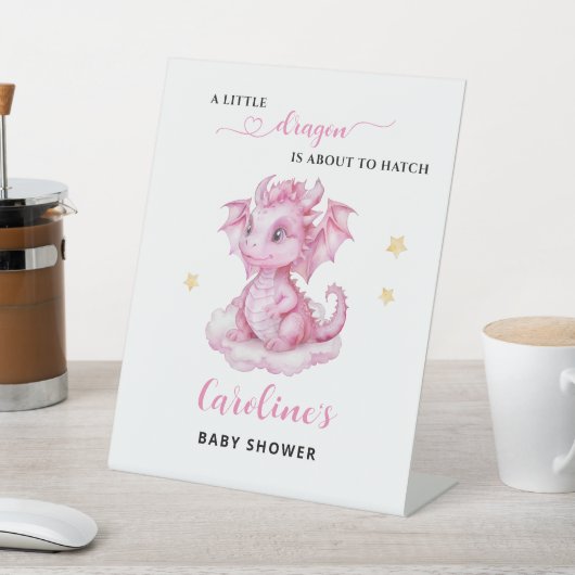 Little Dragon Baby shower Reclamebord Met Voetstuk (Insitu)