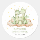 Little Dragon Baby shower Ronde Sticker (Voorkant)
