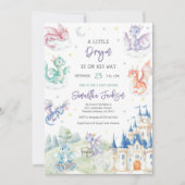 Little Dragon Baby Shower Uitnodiging (Voorkant)