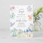 Little Dragon Baby Shower Uitnodiging (Staand voorkant)
