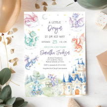 Little Dragon Baby Shower Uitnodiging